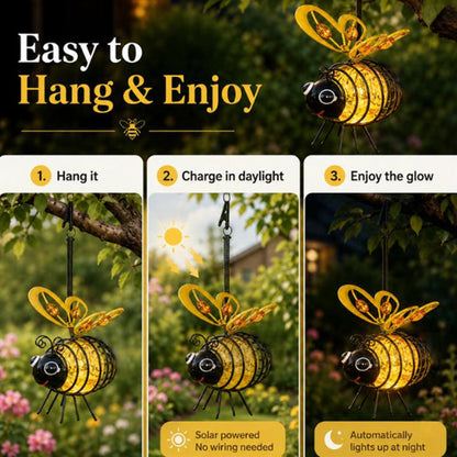 🌙🍃🪴 LIMITED-TIME 50% OFF! Hanging Solar Bee Light – Warm Amber Glow, Flicker-Free, Perfect for Garden Parties, Camping, or Kids' Rooms – Spread Joy Day and Night 🌞🌜