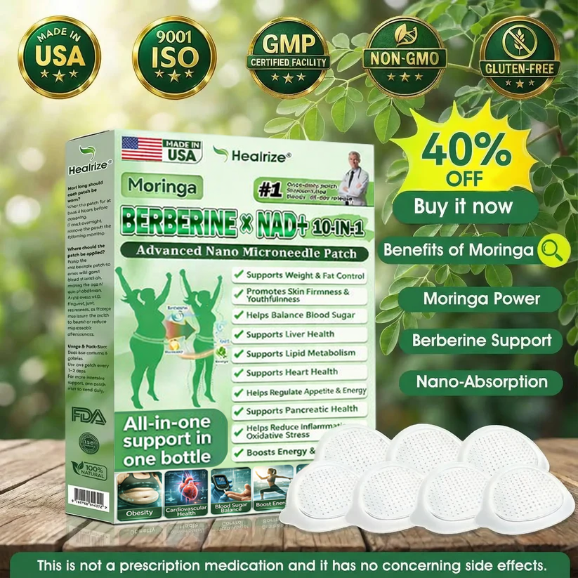 🔥Official Store| 🧑‍⚕️Healrize® Moringa × Berberine × AMPK 8-Benefit Slimming & Metabolic Nano Microneedle Patch 🇺🇸 Just once a day · Visible changes in 7 days ✅ For obesity, loose skin, diabetes, sleep apnea, joint issues, and more🔥